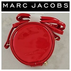 MARC JACOBS Mini Red Faux Patent Leather Cosmetic Crossbody